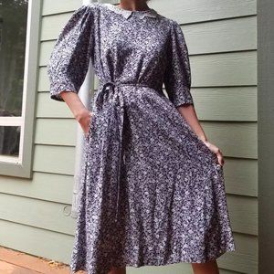 Vintage Floral Collared Dress